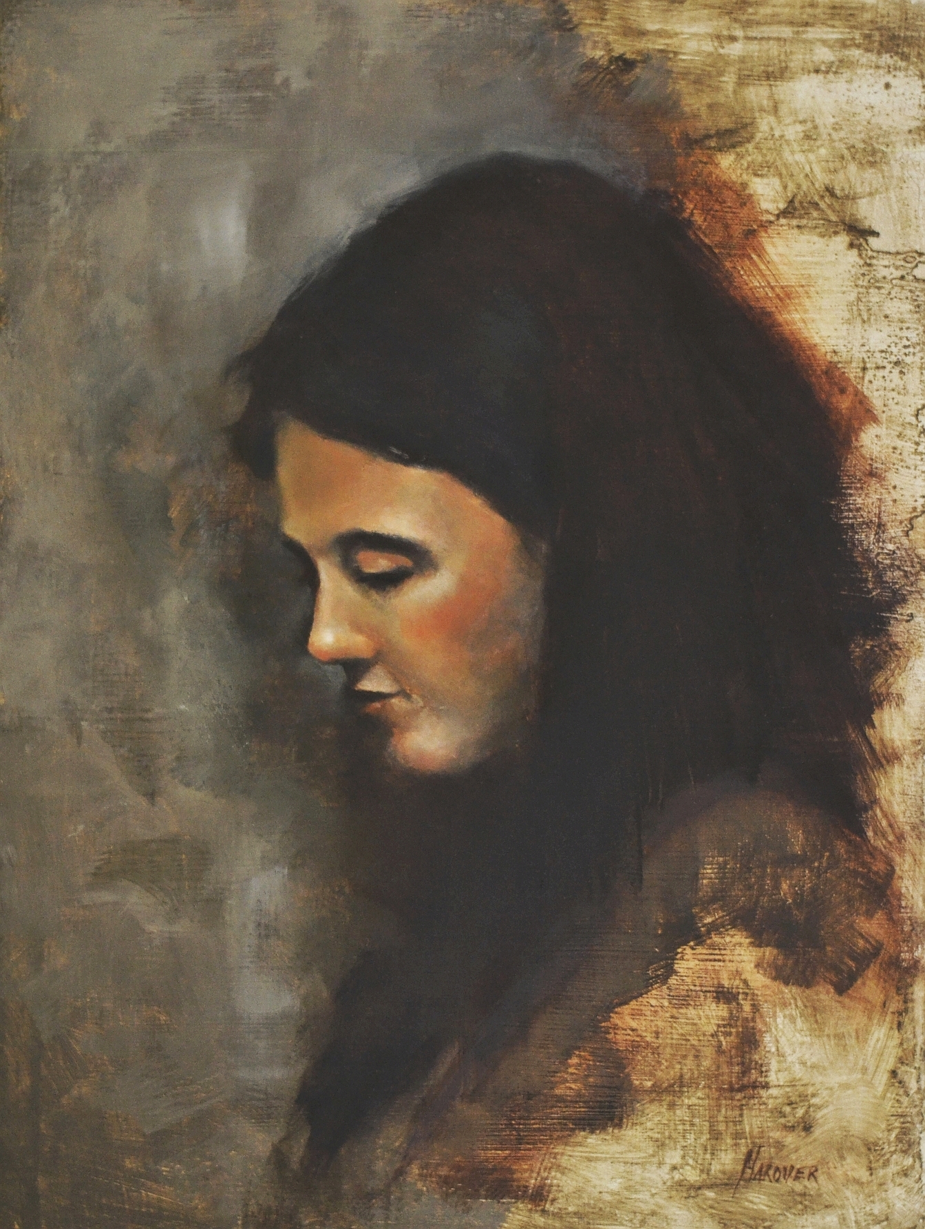 Farmer's Daughter, oil, $610 framed